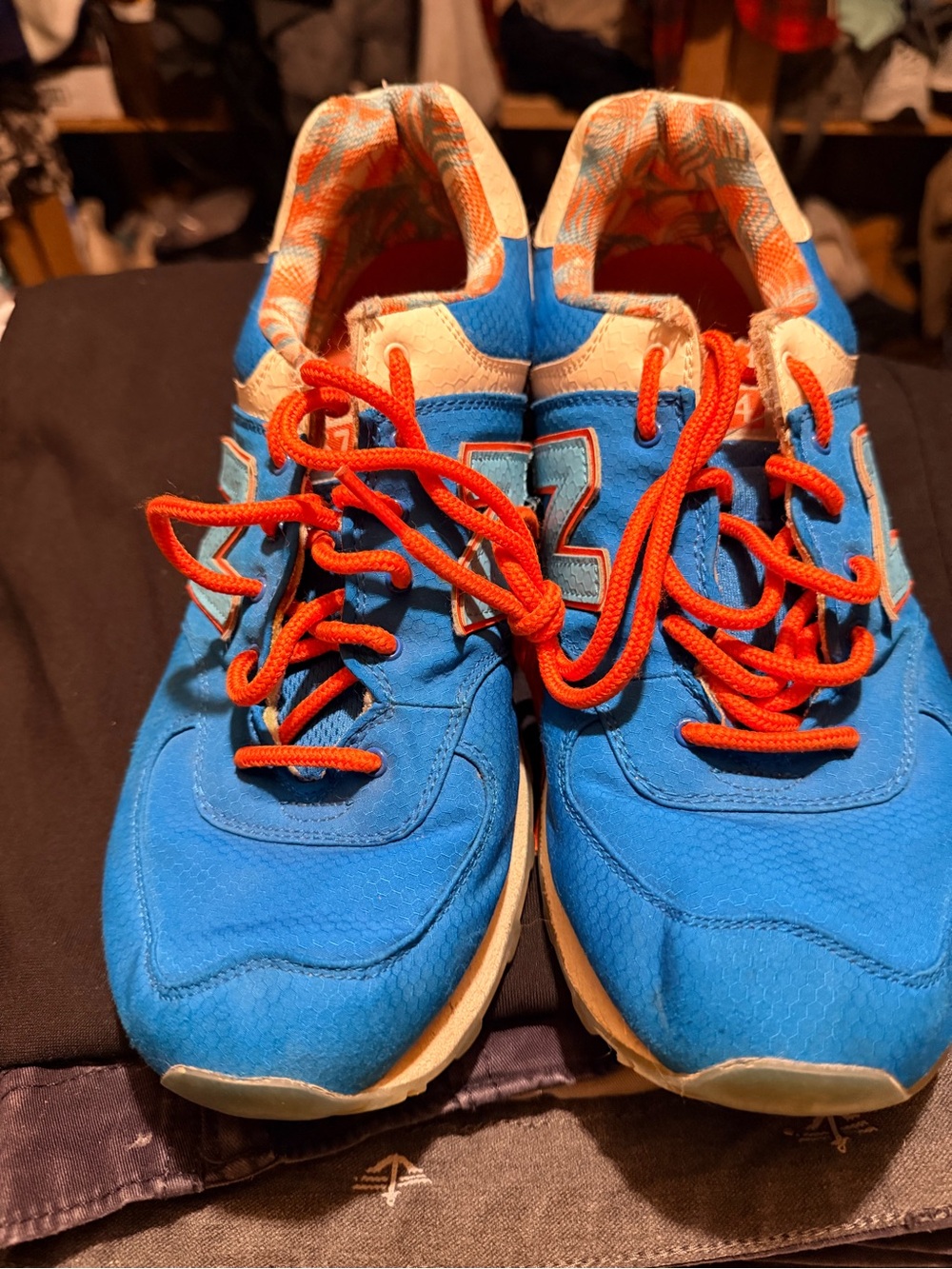 New Balance Blue and Orange Men's Sneakers size 10.5